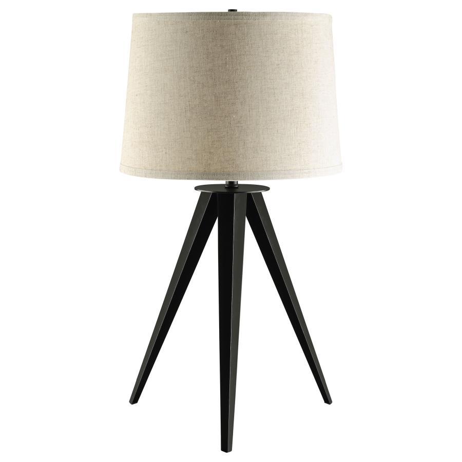 Sabat - Empire Shade Tripod Beside Table Lamp - Black Table Lamps by CoasterEssence - Walls Furniture & Mattress