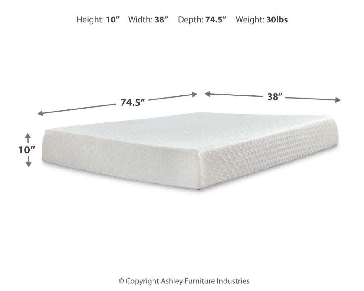 10 Inch Chime Memory Foam - Firm Memory Foam Mattress Memory Foam Mattresses by Sierra Sleep® by Ashley - Walls Furniture & Mattress