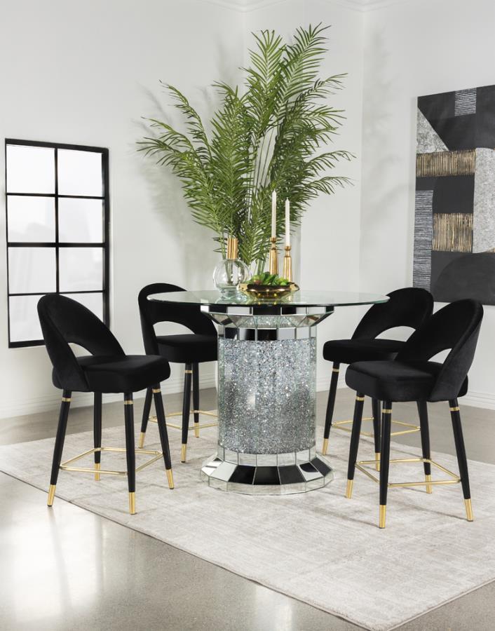 Ellie - Mirrored Counter Height Dining Table Set 5 Piece Dining Room Sets by CoasterElevations - Walls Furniture & Mattress