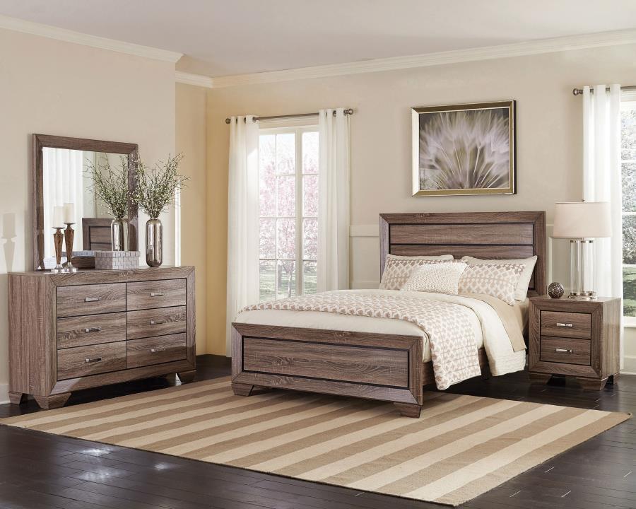 Kauffman - Transitional High Headboard Panel Bed Bedroom Set 4 Piece Bedroom Sets by CoasterEveryday - Walls Furniture & Mattress