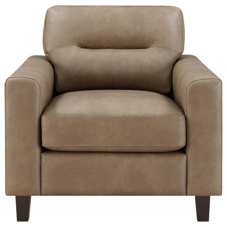 Scotland - Faux Leather Upholstered Track Arm Chair Arm Chairs by Coaster Fine Furniture - Walls Furniture & Mattress