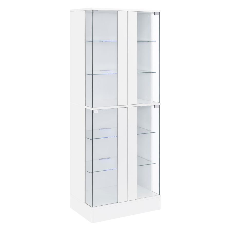 Cabra - 4 - door LED Curio Display Cabinet Curio Cabinets by Coaster Fine Furniture - Walls Furniture & Mattress