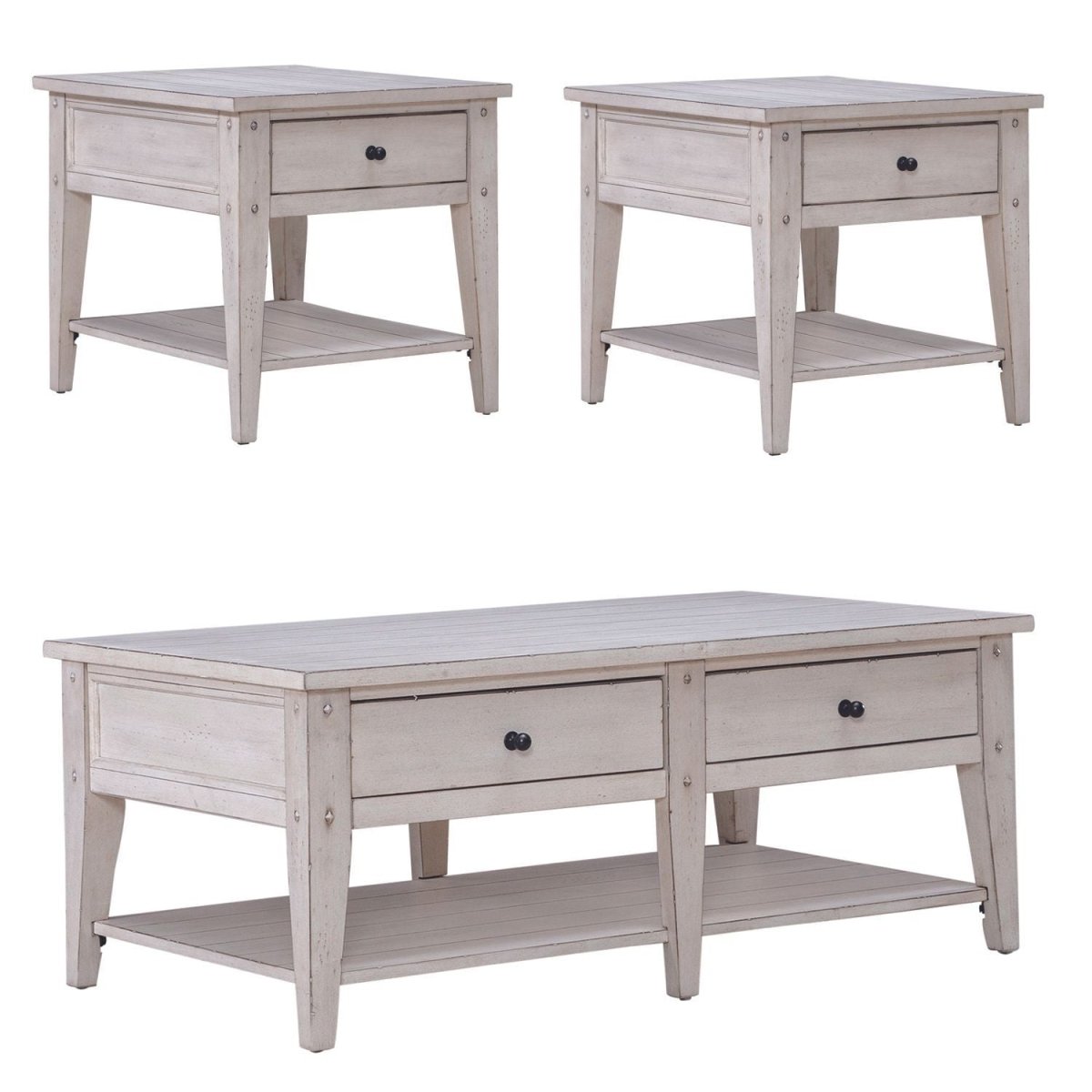 Lake House - 3 Piece Set (1 - Cocktail 2 - End Tables) Table Sets by Liberty Furniture - Walls Furniture & Mattress