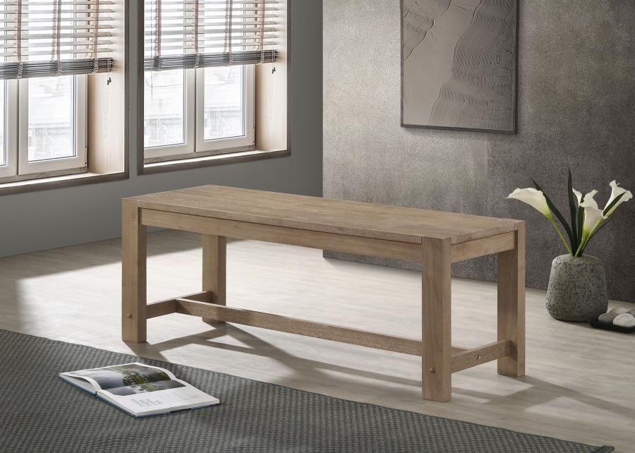 Scottsdale - Wood Trestle Base Dining Bench - Washed Brown Dining Benches by Coaster Fine Furniture - Walls Furniture & Mattress