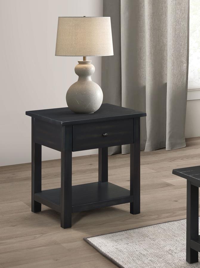 Payne - 1 Drawers Wood End Table with Shelf End Tables by Coaster Fine Furniture - Walls Furniture & Mattress