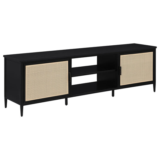 Amherst - 70" 2 - Door Metal TV Stand Media Console - Black TV Stands by Coaster Fine Furniture - Walls Furniture & Mattress