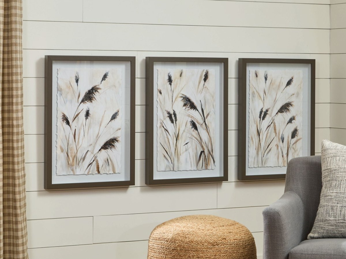 Honslow - Brown / Black / White - Wall Art Set (Set of 3) Framed Print Sets by Signature Design by Ashley® - Walls Furniture & Mattress
