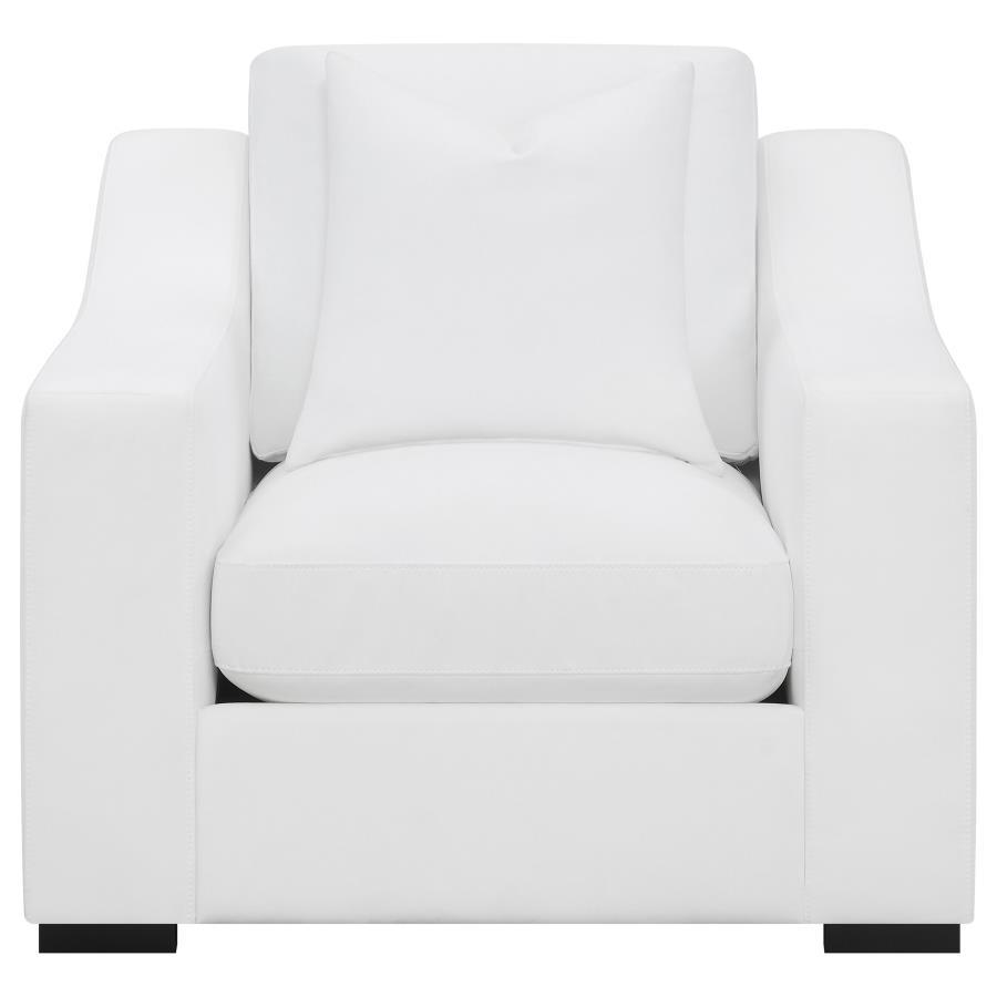 Ashlyn - Upholstered Sloped Arm Accent Chair - White Arm Chairs by CoasterElevations - Walls Furniture & Mattress