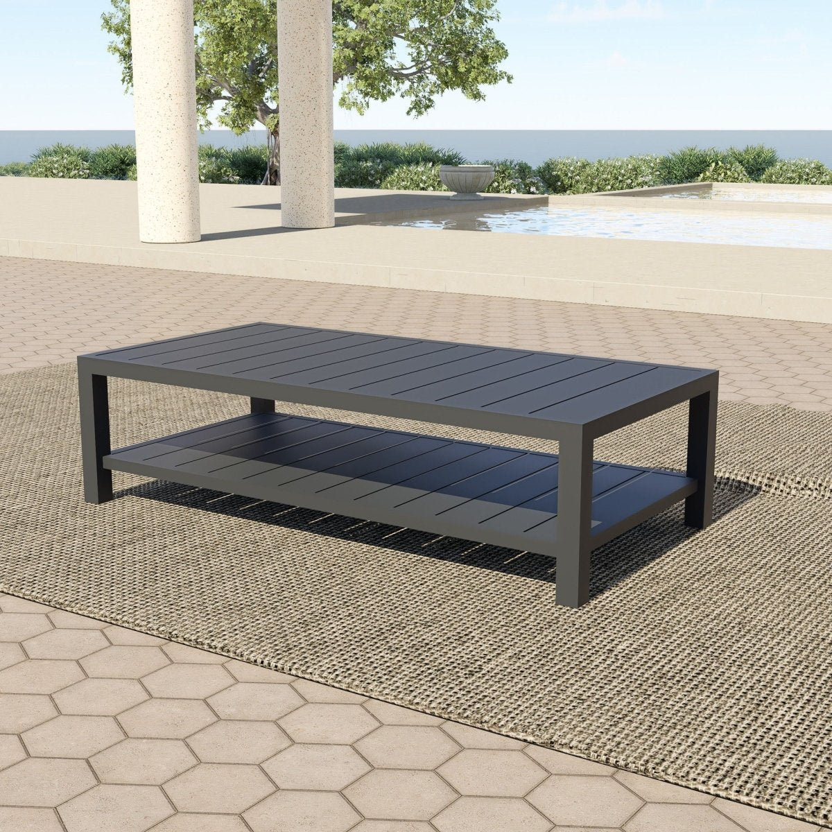 Bungalow - Patio Coffee Table - Dark Gray Coffee Tables by New Classic - Walls Furniture & Mattress