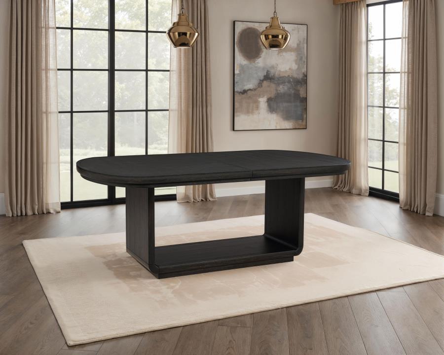 Leandro - 78" Extension Dining Room Table - Burnished Black Dining Tables with Extensions by Coaster Fine Furniture - Walls Furniture & Mattress