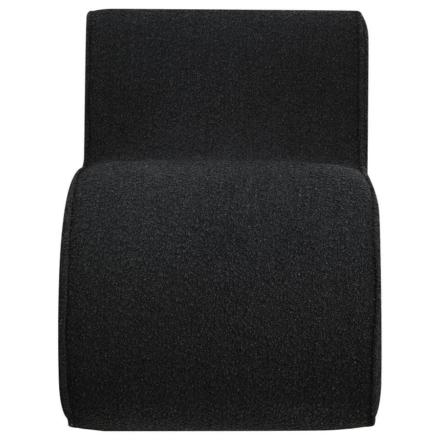 Ronea - Boucle Upholstered Armless Curved Chair Armless Chairs by Coaster Fine Furniture - Walls Furniture & Mattress