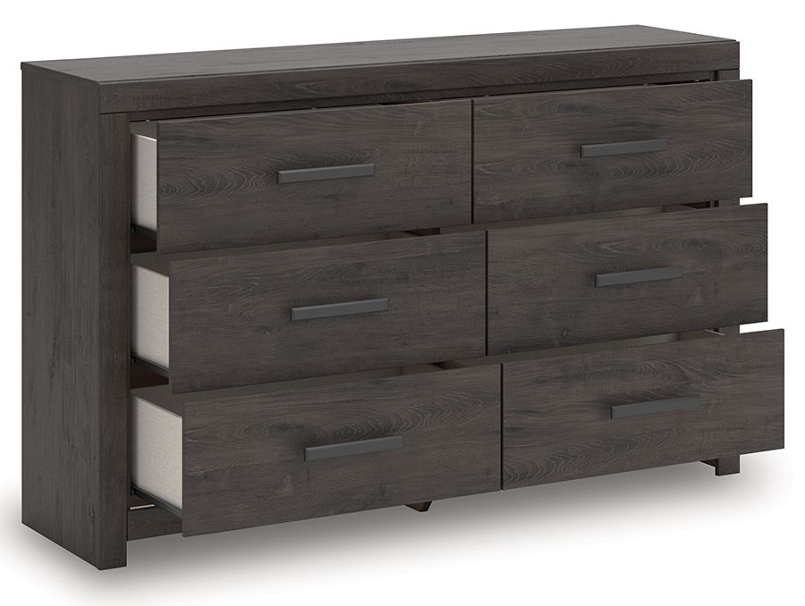 Prendonea - Six Drawer Dresser - Charcoal Dressers by Signature Design by Ashley® - Walls Furniture & Mattress