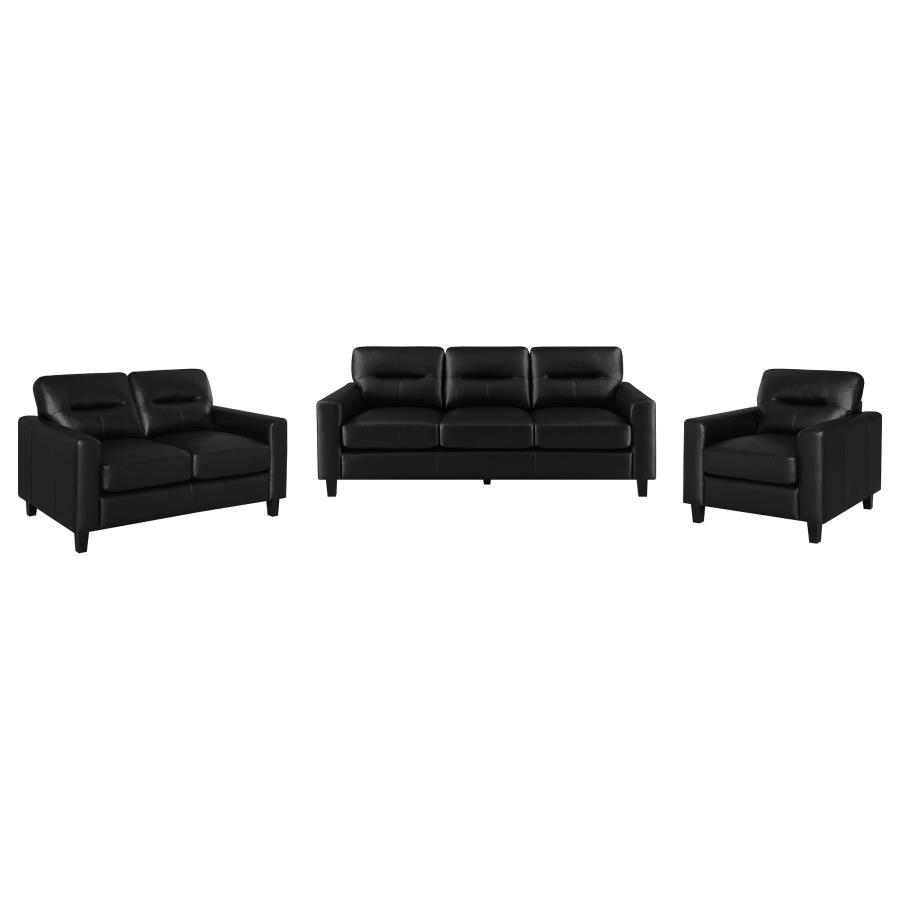 Scotland - Faux Leather Upholstered Sofa Set Stationary Sofas & Loveseats by Coaster Fine Furniture - Walls Furniture & Mattress