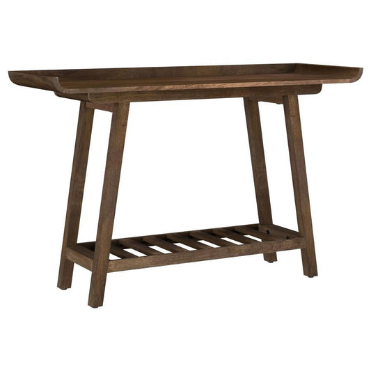 Ornelas - Console Table With Slatted Shelf - Mango Brown Console Tables by Coaster Fine Furniture - Walls Furniture & Mattress