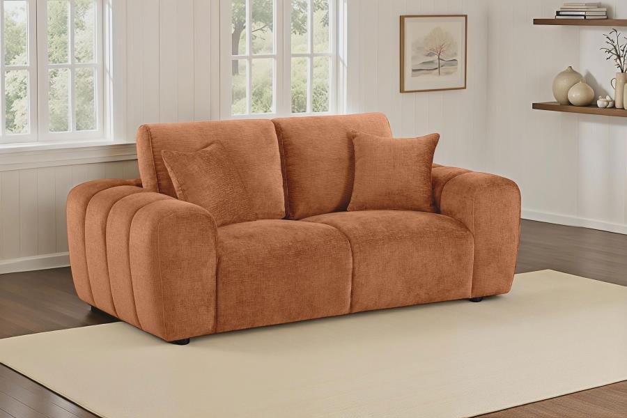 Burnett - Chenille Upholstered Wide Arm Loveseat Stationary Loveseats by Coaster Fine Furniture - Walls Furniture & Mattress