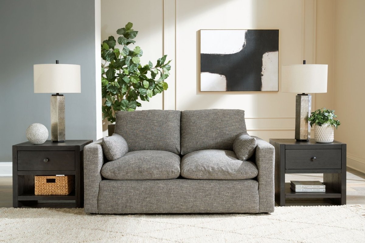 Dramatic - Loveseat - Granite Stationary Loveseats by Benchcraft® - Walls Furniture & Mattress