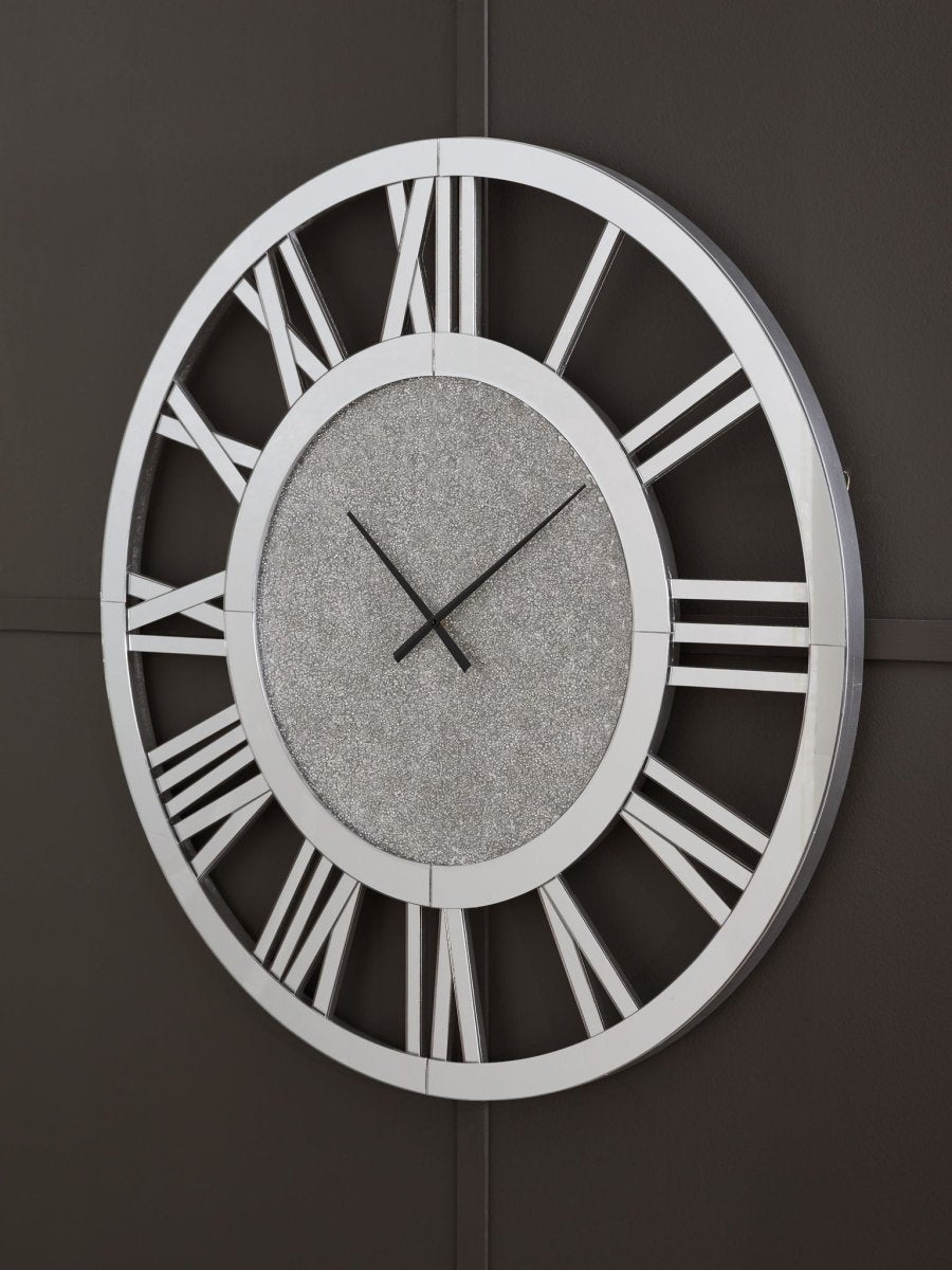 Reinport - Wall Clock - Mirror Wall Clocks by Signature Design by Ashley® - Walls Furniture & Mattress