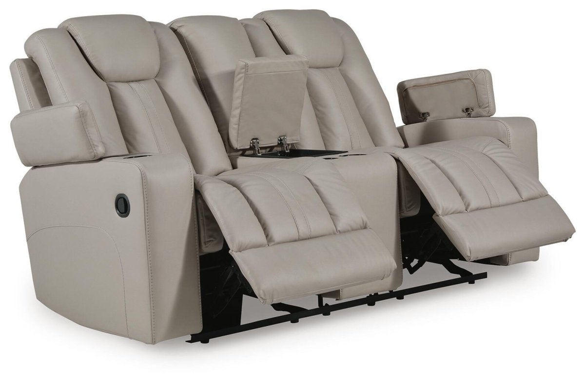 Elevate Edges - Glide Reclining Loveseat With Console - Coin Reclining Loveseats by Signature Design by Ashley® - Walls Furniture & Mattress