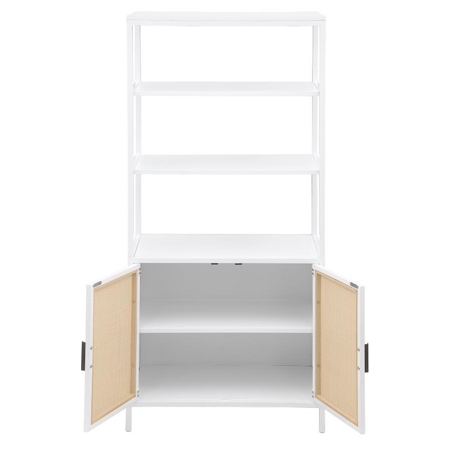 Amherst - 3 - Shelf Radio Weave Cane Metal Accent Cabinet Accent Cabinets by Coaster Fine Furniture - Walls Furniture & Mattress