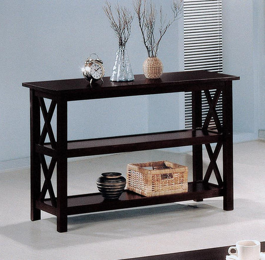 Rachelle - 2 - Shelf Wood Entryway Console Table - Deep Merlot Console Tables by CoasterEssence - Walls Furniture & Mattress