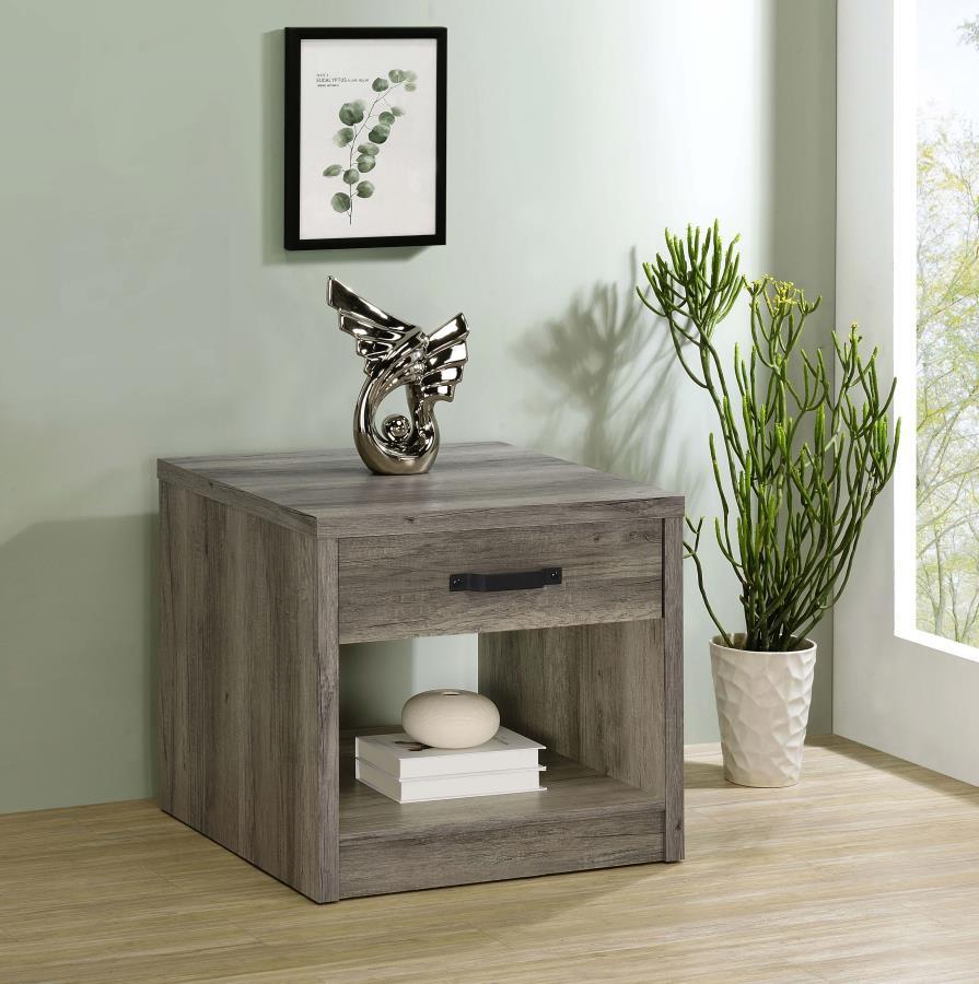 Felix - 1 - Drawer Engineered Wood Side End Table - Gray Driftwood End Tables by Coaster Fine Furniture - Walls Furniture & Mattress