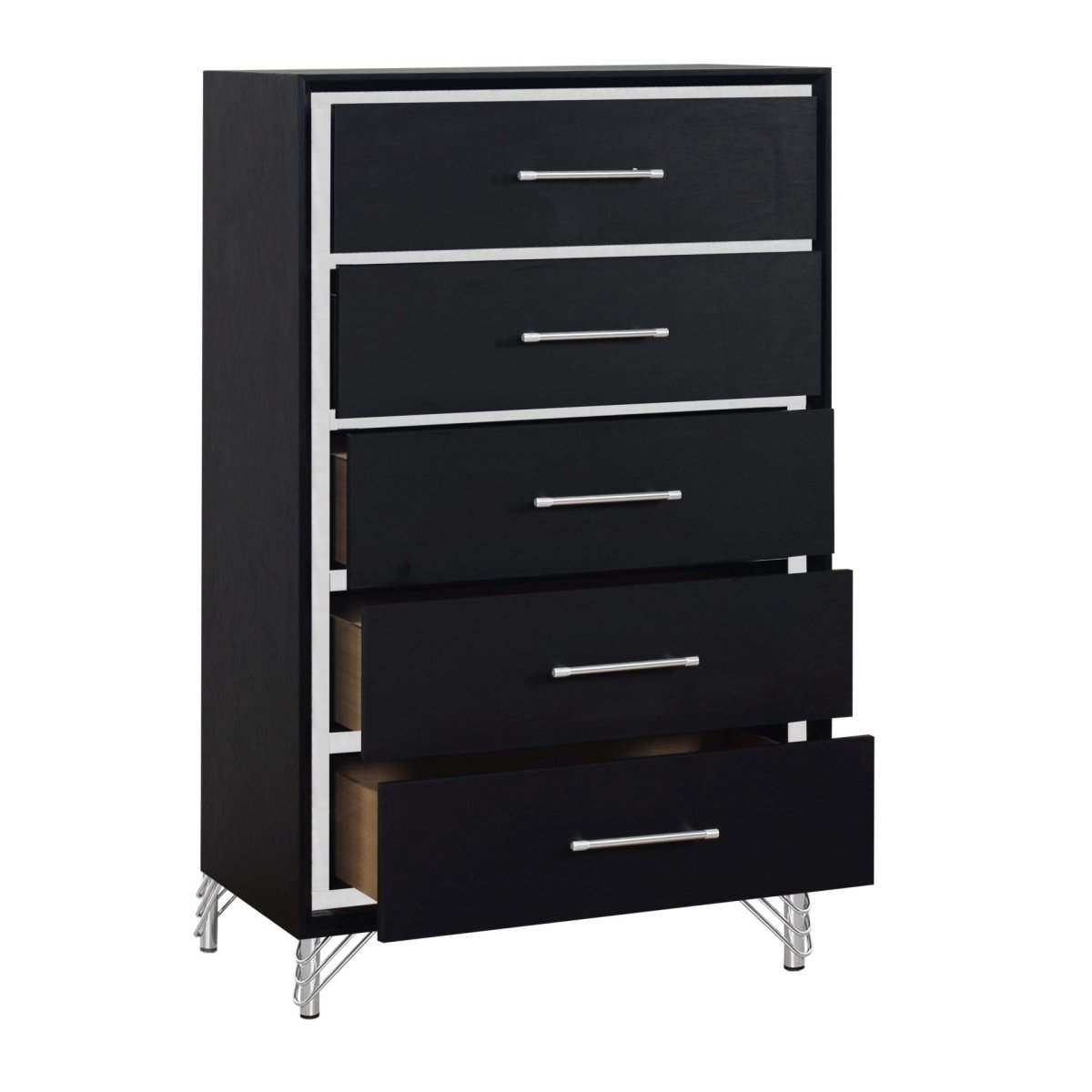 Ava - 5 Drawer Chest - Ebony Accent Chests by New Classic - Walls Furniture & Mattress