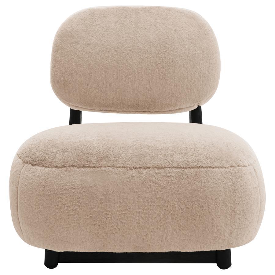 Duffie - Upholstered Armless Accent Chair - Camel Armless Chairs by CoasterEveryday - Walls Furniture & Mattress