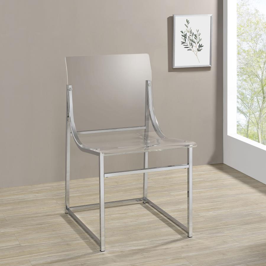 Adino - Acrylic Dining Side Chair (Set of 2) Chair Sets by Coaster Fine Furniture - Walls Furniture & Mattress