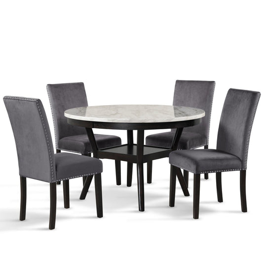 Celeste - Round Dining Table Set 5 Piece Dining Room Sets by New Classic - Walls Furniture & Mattress