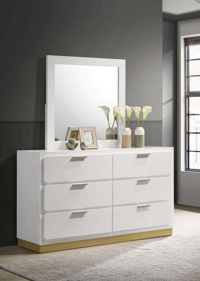 Caraway - 6 - Drawer Bedroom Dresser With Mirror Dresser & Mirror by Coaster Fine Furniture - Walls Furniture & Mattress