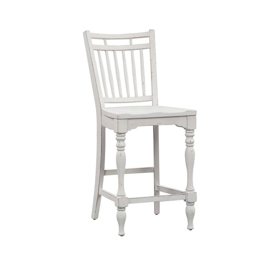 Magnolia Manor - Spindle Back Counter Chair - White Counter Chairs by Liberty Furniture - Walls Furniture & Mattress