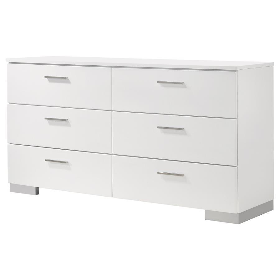Felicity - 6 - Drawer Dresser Dressers by CoasterEssence - Walls Furniture & Mattress