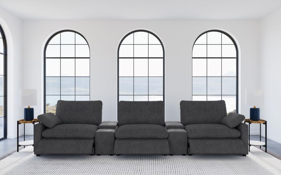 Collins - 5 - Piece Power Reclining Home Theater Seating Reclining Sectionals by Coaster Fine Furniture - Walls Furniture & Mattress
