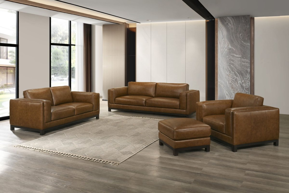 Sayer - Loveseat - Brown Stationary Loveseats by New Classic - Walls Furniture & Mattress