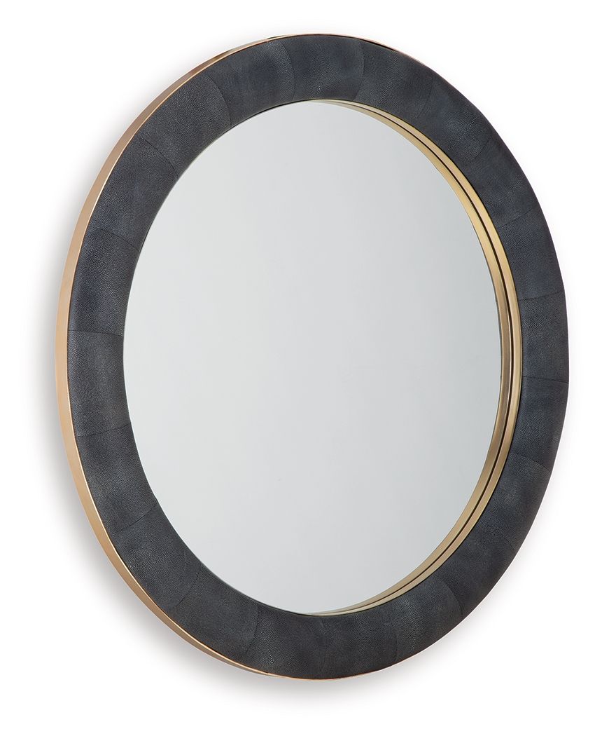 Corinsworth - Accent Mirror - Charcoal / Brass Finish Accent Mirrors by Signature Design by Ashley® - Walls Furniture & Mattress