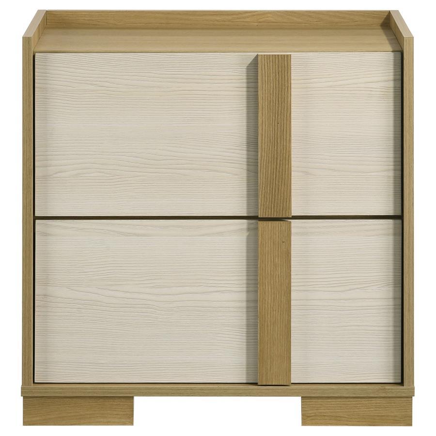 Hyland - 2 - Drawer Nightstand Bedside Table - Natural Accent Nightstands by Coaster Fine Furniture - Walls Furniture & Mattress