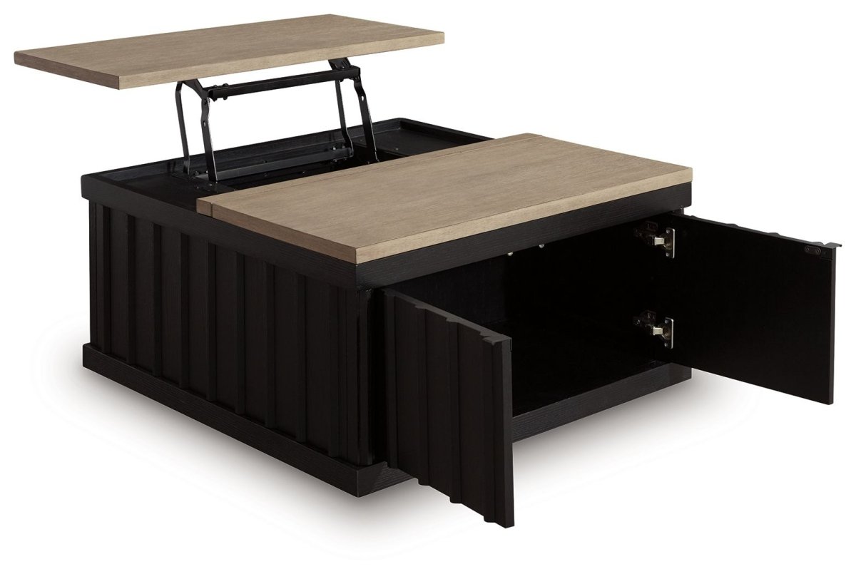 Rylandyn - Lift Top Cocktail Table - Black / Light Brown Cocktail Tables by Signature Design by Ashley® - Walls Furniture & Mattress