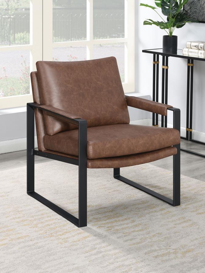Rosalind - Upholstered Track Arm Accent Chair Arm Chairs by Coaster Fine Furniture - Walls Furniture & Mattress