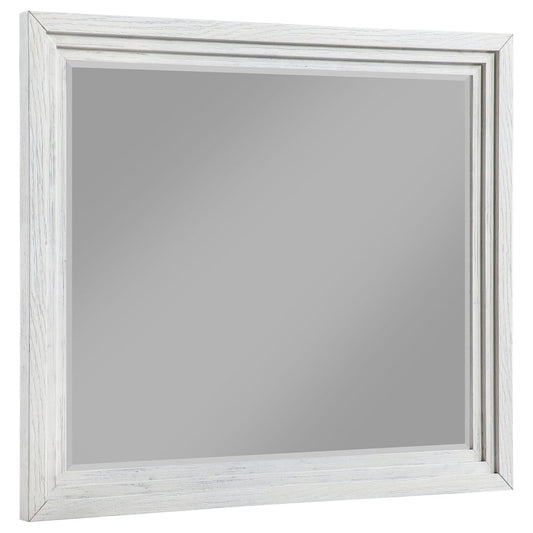 Marielle - Dresser Mirror - Distressed White Bedroom Mirrors by CoasterEveryday - Walls Furniture & Mattress