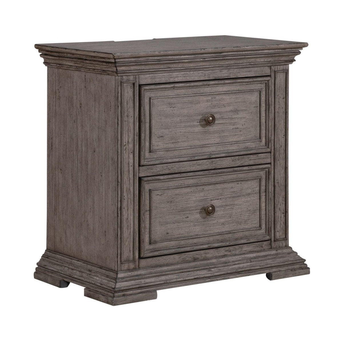 Big Valley - 2 Drawer Night Stand w/ Charging Station Nightstands w/ Charging Stations by Liberty Furniture - Walls Furniture & Mattress