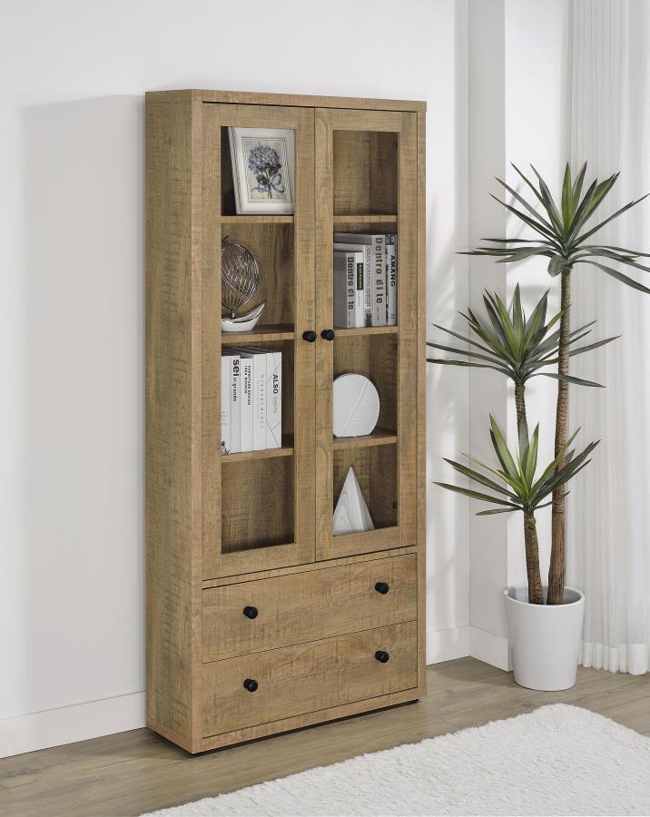 Hawthorne - 4 - Shelf Glass Door Tall Cabinet With Drawers Display Cabinets by Coaster Fine Furniture - Walls Furniture & Mattress