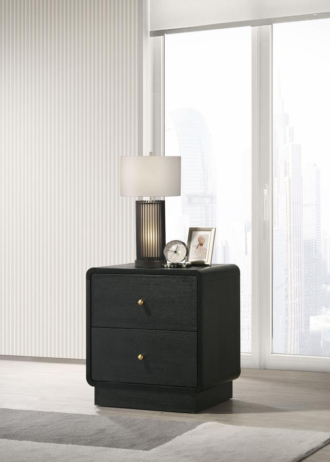 Cavelle - 2 - Drawer Nightstand Bedside Table - Black Accent Nightstands by Coaster Fine Furniture - Walls Furniture & Mattress