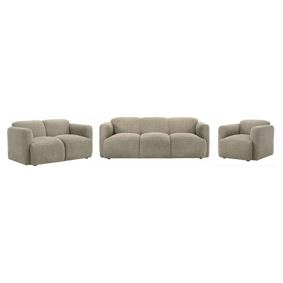 Dorset - Upholstered Round Track Arm Sofa Set Stationary Sofas & Loveseats by Coaster Fine Furniture - Walls Furniture & Mattress