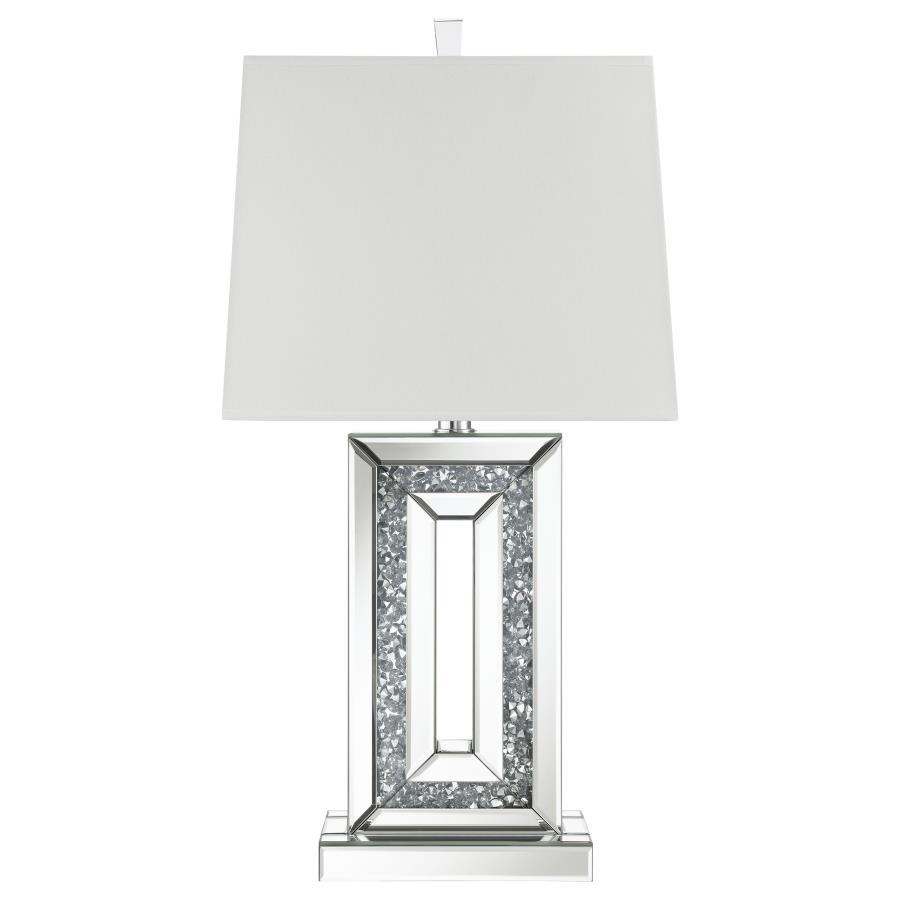 Ayelet - Tapered Shade Mirrored Table Lamp - Silver Table Lamps by CoasterElevations - Walls Furniture & Mattress