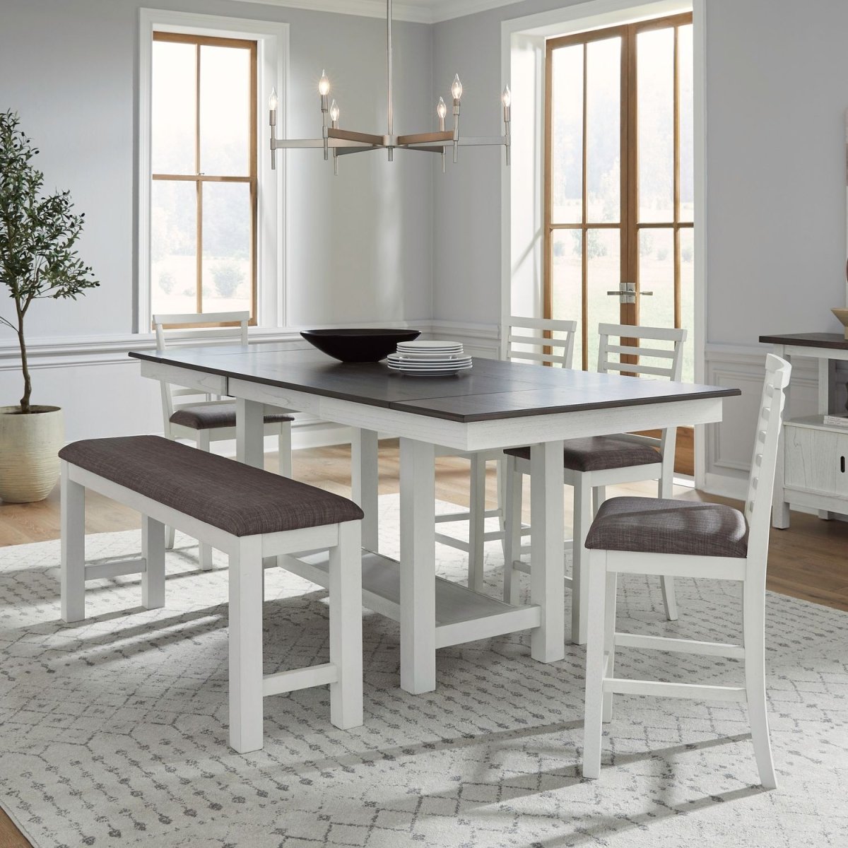 Brook Bay - Counter Trestle Table Set 6 Piece Dining Room Sets by Liberty Furniture - Walls Furniture & Mattress