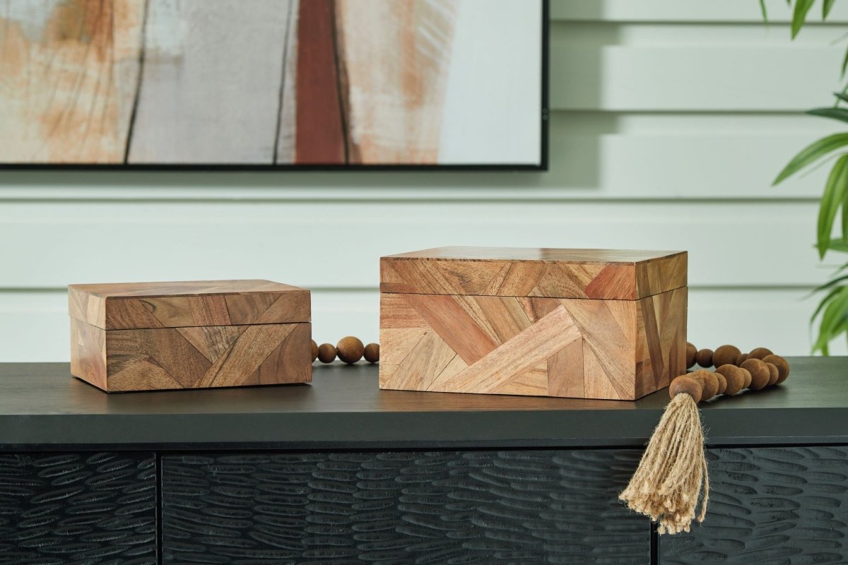 Antford - Box Set (Set of 2) - Brown Baskets & Boxes by Signature Design by Ashley® - Walls Furniture & Mattress