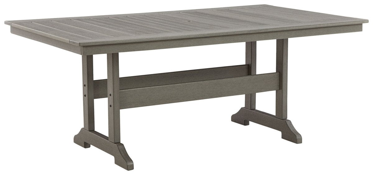 Visola - RECT Dining Table w/Umb OPT - Gray Dining Tables by Signature Design by Ashley® - Walls Furniture & Mattress