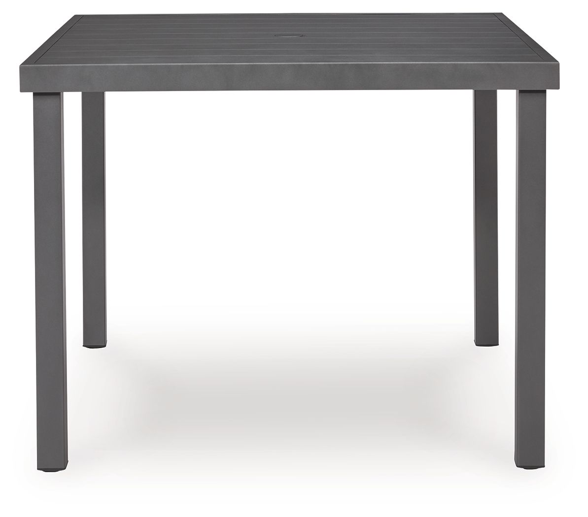 Rocky Creek - Square Dining Table With Umbrella Option - Gray Dining Tables by Signature Design by Ashley® - Walls Furniture & Mattress