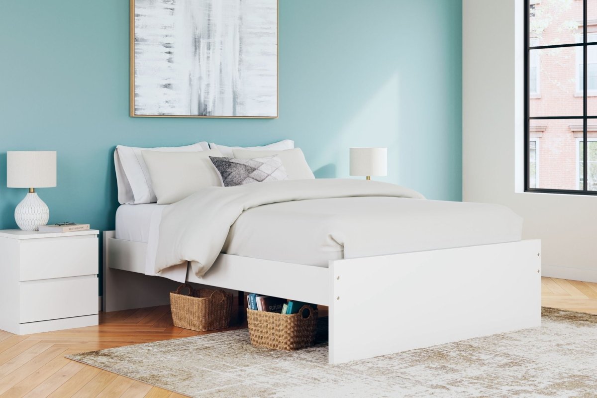 Onita - White - Queen Platform Bed Platform Beds by Signature Design by Ashley® - Walls Furniture & Mattress