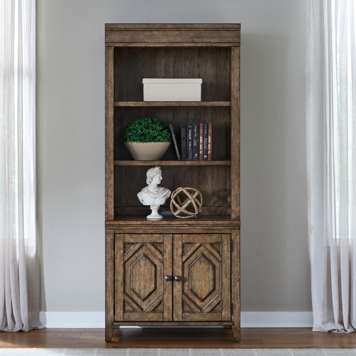 Carolina Park - Bunching Bookcase - Brown Standard Bookcases by Liberty Furniture - Walls Furniture & Mattress